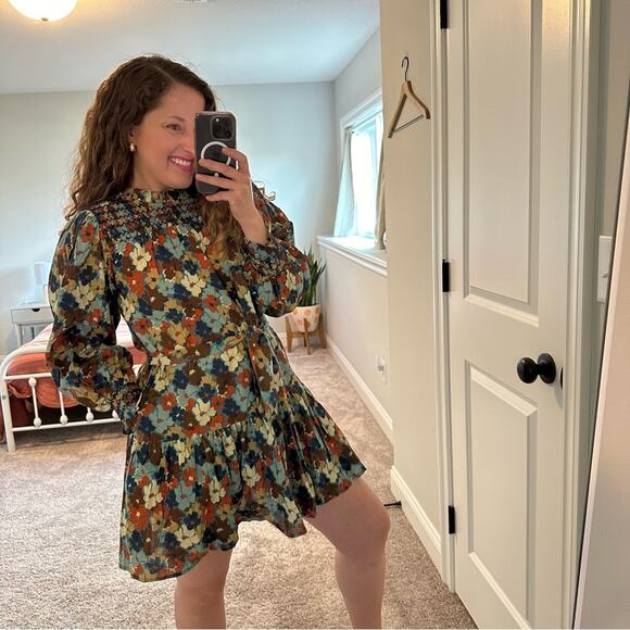 NWT Tuckernuck Olivia James The Label Orange floral Mini Dress XS - Picture 3 of 15